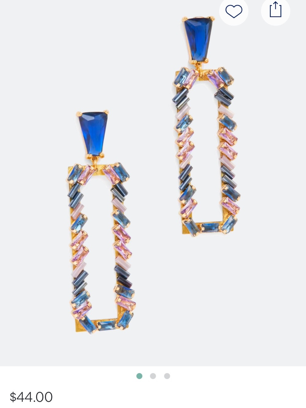 Nakamol Gold-Tone Drop Earrings with Blue and Pink Stones